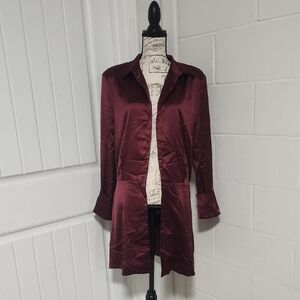 NWT Selfie Leslie Maroon Whimsygoth Blouse for Ladies